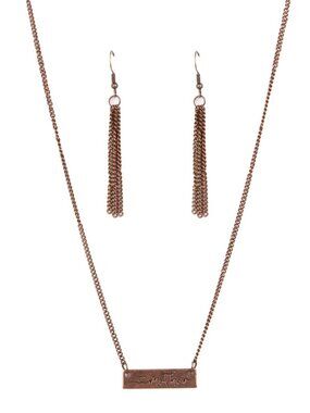 Paparazzi "Mother" Copper Necklace and Earrings Set (NS277)